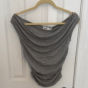 Elodie Elegant Gray Off the Shoulder Blouse